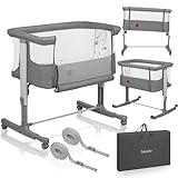 Lionelo Aurora 3 in 1 Babybett bis 9 kg, Beistellbett, Wiege, Höhenverstellug und Einstellung der...