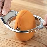 2 Stück Mangoschneider - Aktualisierte Version Edelstahl Mangoteiler Mango Slicer Schält Entkernt,...