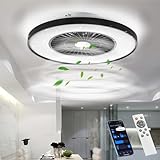 BKZO moderne Smart-LED-Deckenleuchte mit Ventilator Ø 60cm, Deckenventilator mit Lampe, Stufenlos...