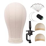 MapofBeauty 23 Zoll Leinwand Block Kopf Perücke Kopf Mit Stand für Making Perücke Mannequin Kopf...
