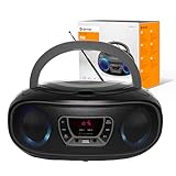 DENVER TCL-212BT Bluetooth Boombox mit Top-Loading CD-Player, USB MP3-Wiedergabe, FM-Radio, AUX und...