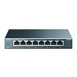 TP-Link TL-SG108 8-Port Gigabit Netzwerk Switch (Plug-and-Play, 8* RJ-45 LAN Ports, Metallgehäuse,...