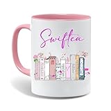 Swiftea Tasse Kaffeetasse mit Spruch Tasse Bücher-Blumen-Design Tasse Musik Fans Swiftea Geschenk...