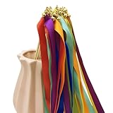 10 Stück Hochzeit Zauberstab mit Glocken Seidenband Sticks Zeremonie Party Dekoration Feiertage...