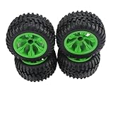 GTFRUQAS Für WLtoys 12428 Für WLtoys 12427 1:12 Off-Road Auto Rad Felgen RC Gummi Auto Reifen RC...