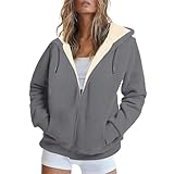 Sweatjacke Damen, Reitjacke Damen, Lange Blaue Strickjacke, Pullover Teenager, weiße Jacke, Hoodie...