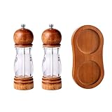 Manuelle Pfeffermühle aus Holz, verstellbar, Grobheit, Pfeffermühle, nachfüllbar, manuelle...