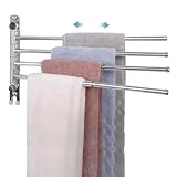 JSVER Handtuchhalter mit 4 Ausfahrbarer Arm bis zu 50cm, 304 Edelstahl Handtuchhalter Bad mit 180°...
