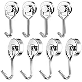 8 Stück Magnethaken Extra Stark, Magnet Schlüsselhalter, Magnet Handtuchhalter, Drehbar...