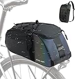 flintronic 2 IN 1 Fahrrad Gepäckträgertasche, 8L wasserdicht & reflektierend multifunktionaler...