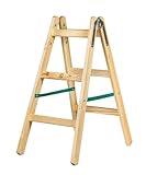 Systafex® Leiter Doppelstufenleiter Malerleiter Elektrikerleiter Stehleiter Holzleiter (3 Stufen)...