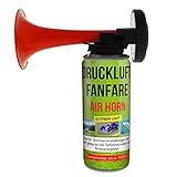 2x Druckluftfanfare Air Horn je 210ml, bis zu 60 Signale, Fanfare für Sport Veranstaltungen und als...