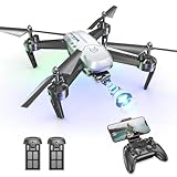 Wipkviey T6 Drohne mit kamera 1080p, RC Quadcopter für Anfänger, WiFi FPV drone mit 2 Batterien,...