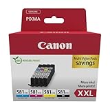 Canon Tintenpatronen - CLI-581 C M Y BK Original XXL Druckerpatronen mit hoher Reichweite 4er Pack...