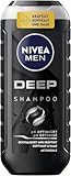 NIVEA MEN Deep Shampoo (250ml), gegen fettiges Haar und Kopfhaut mit Aktivkohle, revitalisierendes...
