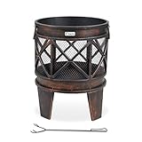 tepro Feuerstelle Gracewood, Feuerschale Outdoor, Feuerkorb für den Garten, mit Schürhaken, Maße...