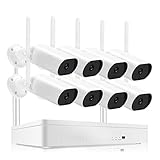 H.265 5MP Sicherheit CCTV System Kit 2,4 GHz WiFi Überwachungskamera 8CH NVR Zwei-Wege Audio Video...