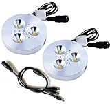Getwefire LED-Puck-/Schrankleuchte, 3 W, Gleichstrom, 300 lm, Unterschrankleuchte mit 1...