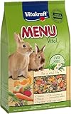 Vitakraft Menu Vital, Zwergkaninchen Futter, mit Luzerne, mit Apfel, mit Kürbis, angereichert mit...