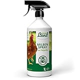 HÜHNER Land Milben Spray für Hühner 1L - Gegen Milben & Parasiten, Milbenspray Milben Stop,...