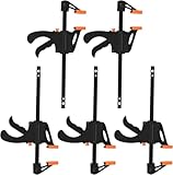 5 Stk Einhandzwingen Set, Schnellspannzwinge, 4 Zoll Schraubzwingen F Klemmen, Schnellspannzwingen,...