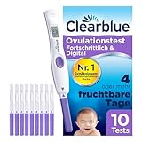 Clearblue Fruchtbarkeits-Ovulationstest-Set, 10 Tests + 1 digitaler Testhalter, Fruchtbarkeitstest...