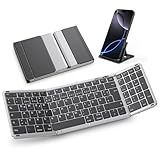 OMOTON Bluetooth Tastatur Faltbare mit Ziffernblock, Kabellose Tastatur Wiederaufladbare QWERTZ,...