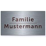 GRAVURZEILE Türschild mit Gravur - Edelstahl Namensschild - Personalisiert mit versch. Motiven &...