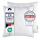 Polyester Kopfkissen (40x40 cm groß) - 2er Set Kissen für Bett und als Dekokissen - Mit...