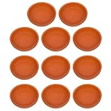 Tofficu 10 Stück Runde Rote Keramik Blumentopf Untersetzer 8x2cm Pflanztopf Unterlage für Garten...