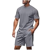 Generisch Trainingsanzug Herren Jogginganzug 2 Teiler Tracksuit Sommer Freizeitanzug Sportanzug...
