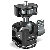 Leaplumin Aluminium-Kugelkopf mit Cold Shoe, 360°-Panoramadrehadapter mit 1/4-Zoll-Schraube für...