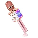 BONAOK 4 in 1 Drahtlos Tragbare Karaoke Mikrofon Lautsprecher,LED, Kinder, Heim KTV Karaoke Gerät,...