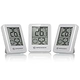 Bresser 3er Set Thermometer Hygrometer - Digitales Raumthermometer für Kontrolle Innenraum...