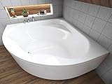 BADLAND Original Eckbadewanne Weiß Acryl Wanne Badewanne Standard 150x150 KOMPLET KOMPLETTSET SET...