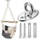 SANDUNKEJI M8 Deckenhaken Schwerlasthaken, Schwerlast Schaukelhaken, Augplatte Edelstahl Ösenplatte...