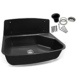 kör4u Ausgussbecken schwarz, aus Kunststoff, 52,6 x 36,7 x 34,2 cm, für Keller, Waschküche,...