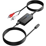 AUTOUTLET DA Wandler, 192kHz DAC Digital zu Analog Audio Wandler SPDIF Toslink zu Analog RCA Audio...