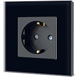 TAWOIA Schuko Steckdose, EU-Standard 1 Fach Glas Unterputz Steckdose 16Amp 250 V, Wandsteckdose mit...