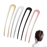 4 Stück French Hair Pin,Haarnadeln,U Haarnadel Pins,Französische U-förmige Hairpin Twist...
