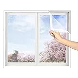 Fliegengitter für Fenster, 60 x 90 cm, Insektenschutzfenster, kein Bohren, Polyesternetz, einfache...