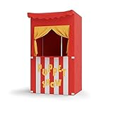 Bomodoro - Puppentheater für Kinder, wendbar, kleines Zelt, 120 x 70 x 50 cm, Rot, für Innen- und...