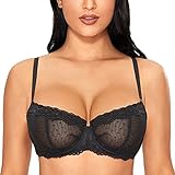 DOBREVA Balconette BH Damen mit Bügel Push Up Dirndl Spitze BHS Sexy Grosse Grössen Ungefüttert...