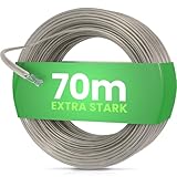 SimplySmooth Wäscheleine 70m - Wäscheseil mit Stahlkern in 3 Längen - Stabile Wäscheleine extra...