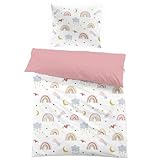 Yasida BettwäSche Regenbogen 135x200 Rosa Kinder Bunte Mikrofaser BettwäSche Mit Regenbogen,...