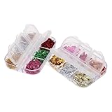DECOMELODY 2 Boxen Metallic Nail Art Folien Boxen Bunte Holografische Nagelflocken Silberfolie DIY...