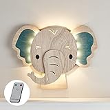 Lights4fun LED Wandleuchte Elefant Fernbedienung Timer batteriebetrieben Innenbereich...