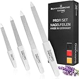 SCHWERTKRONE ® 4er Set Saphir-Nagelfeilen [MADE IN SOLINGEN - GERMANY] - Nagelfeilen Naturnägel...