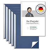 STRATAG Klemmschienen-Set (6 Stück) mit transparentem Deckel aus PP Kunststoff sowie Binderücken...