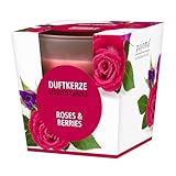pajoma® Duftkerze, Roses & Berries - im satinierten Glas | 120g Wachsgewicht, Brenndauer: 25...